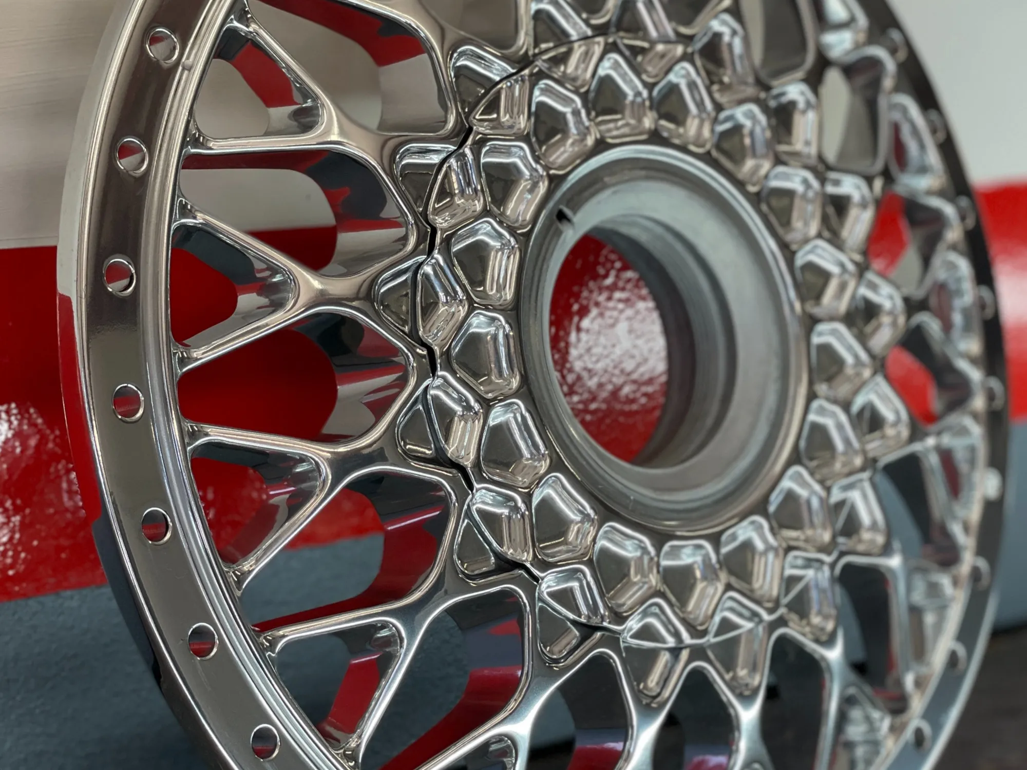 Mirror-polished BBS wheel in the Wheel Polishing USA shop